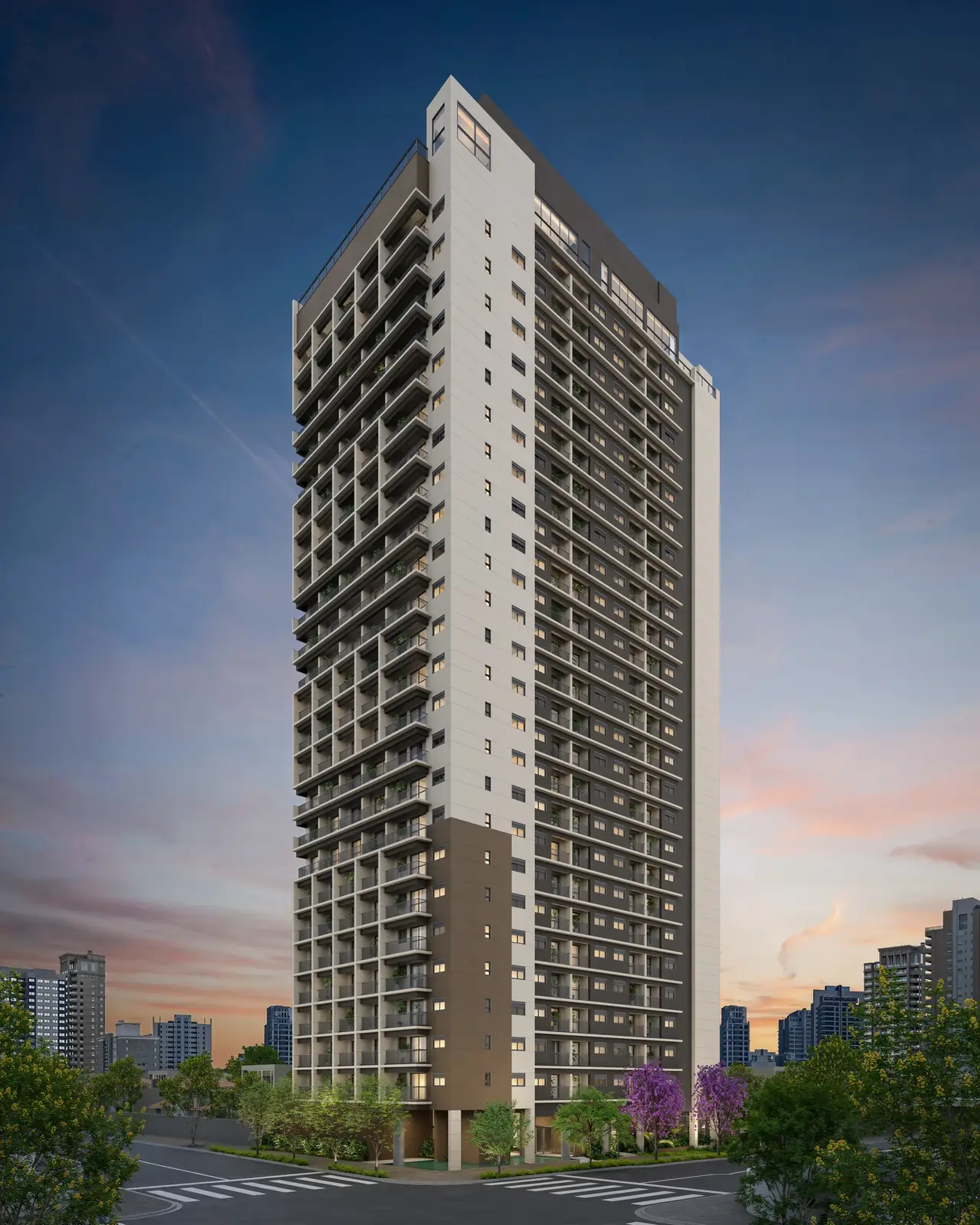 Boulevard Brooklin: Fachada do edifício · perspectiva ilustrada
