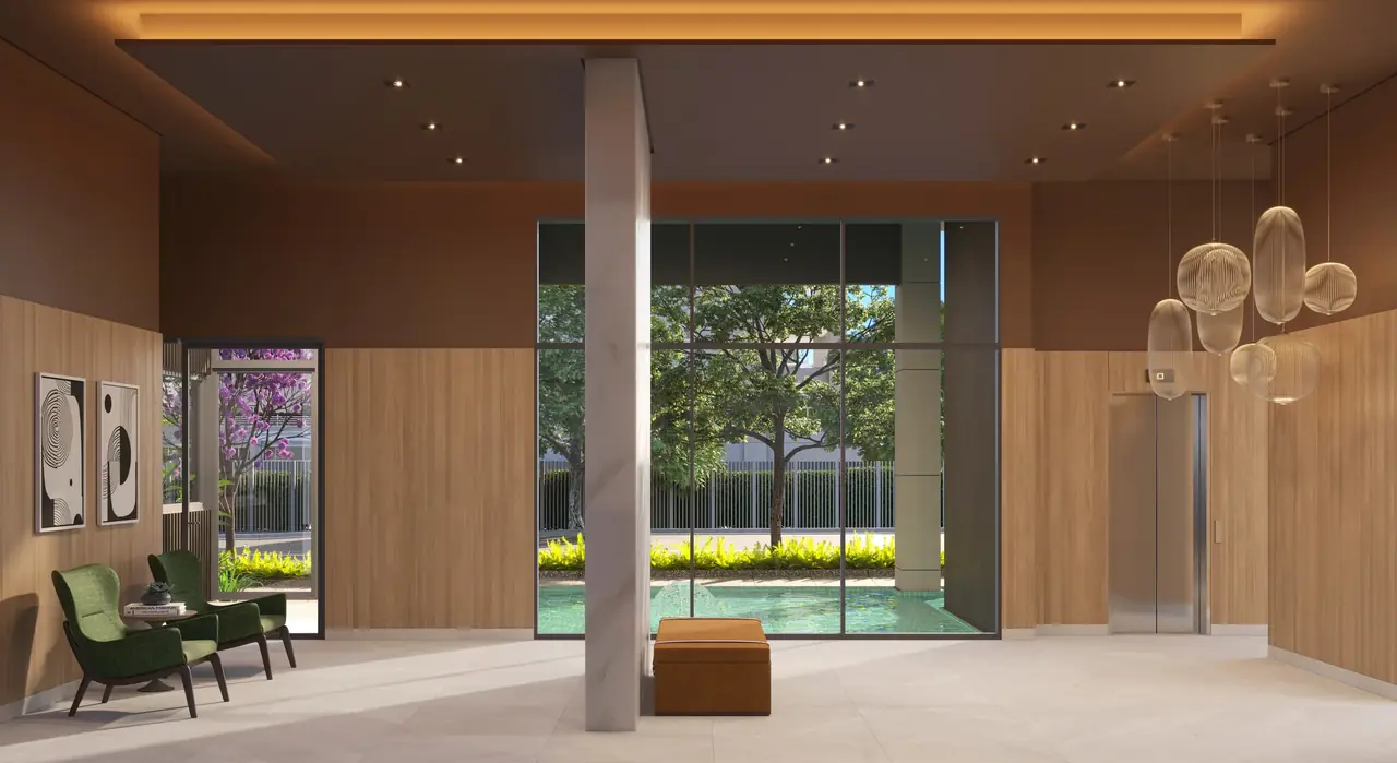 Boulevard Brooklin: Hall · perspectiva ilustrada