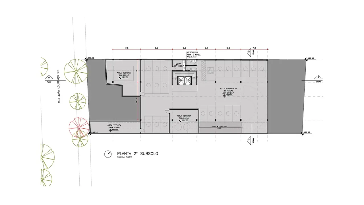 Planta 2º subsolo do Ibira Work