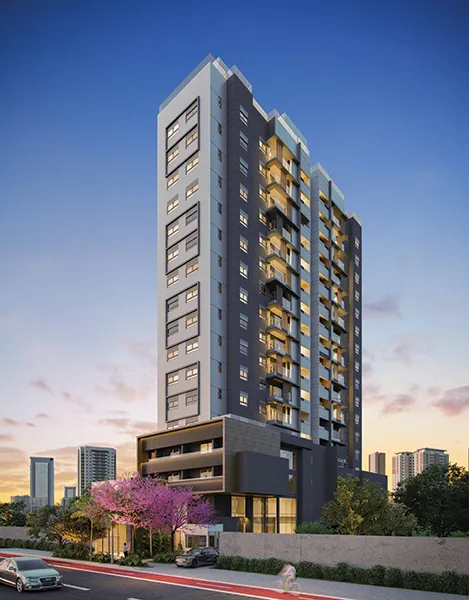 Mirart Vila Mariana: Fachada do edifício · perspectiva ilustrada